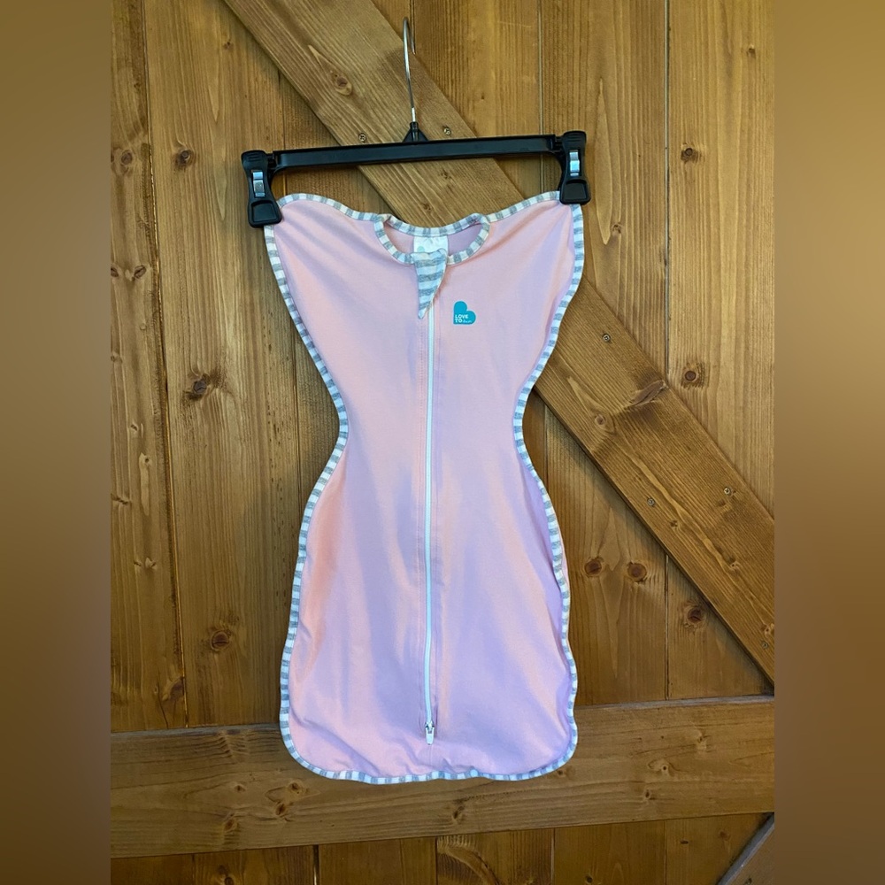 Love to Dream Pink Swaddle with Gray Accents